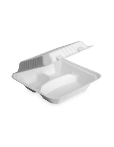 Box Take Away a 3 scomparti in canna da zucchero Oasis Green conf. 50 pz 800 ml OAS-HB08TRIS
