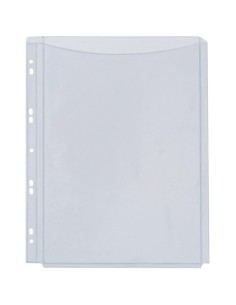 Buste a soffietto Q-Connect a perforazione universale A4 PVC trasparente - conf. 5 pezzi - KF00138
