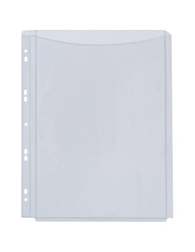 Buste a soffietto Q-Connect a perforazione universale A4 PVC trasparente - conf. 5 pezzi - KF00138