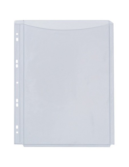Buste a soffietto Q-Connect a perforazione universale A4 PVC trasparente - conf. 5 pezzi - KF00138