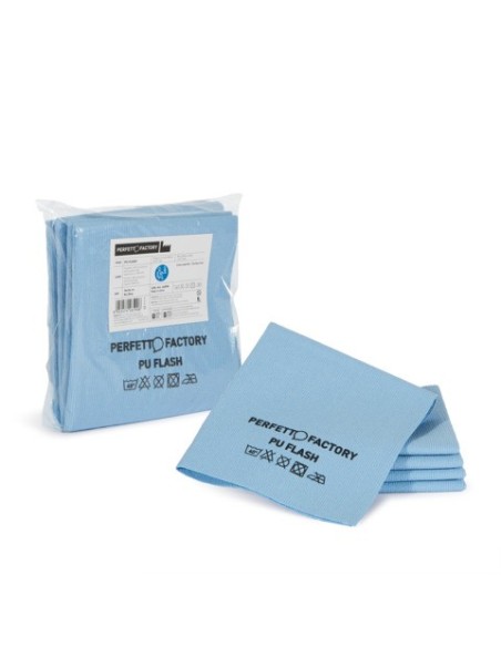 Panno in microfibra PU Perfetto Flash 34x36 cm - colore blu - conf. 5 pezzi 26590