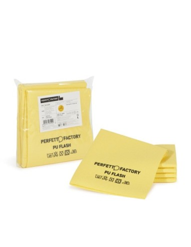 Panno in microfibra PU Perfetto Flash 34x36 cm - colore giallo - conf. 5 pezzi 26592