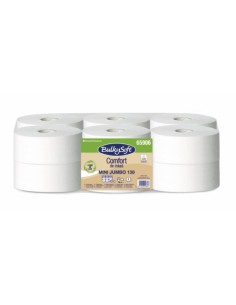 Carta igienica Bulkysoft Comfort Mini Jumbo 130 mt de-inked bianca conf. 12 pz 2 veli - 65906