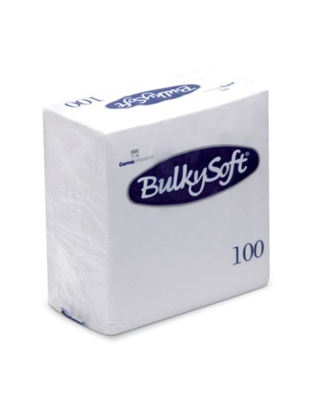 Tovaglioli pura cellulosa Bulkysoft 24x24 cm 2 veli conf. 20 x 100 pz bianco 32196