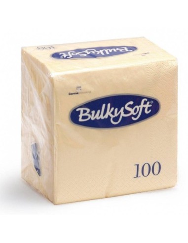 Tovaglioli Bulkysoft Rainbow pura cellulosa 24x24 cm 2 veli conf. 20x100 pz crema - 32366