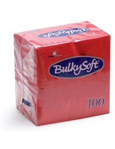 Tovaglioli Bulkysoft Rainbow pura cellulosa 24x24 cm 2 veli conf. 20x100 pz rosso - 32367