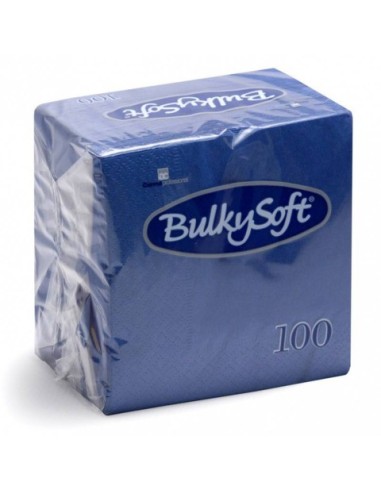 Tovaglioli Bulkysoft Rainbow pura cellulosa 24x24 cm 2 veli conf. 20x100 pz blu - 32364