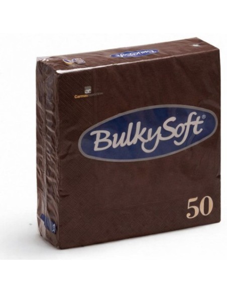 Tovaglioli Bulkysoft Rainbow pura cellulosa 33x33 cm 2 veli conf. 24x50 pz cioccolato - 32760