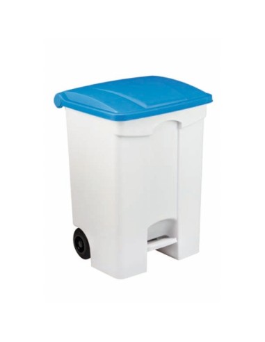 Contenitore mobile a pedale Medial Contitop 70L in PP bianco-blu 115575