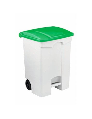 Contenitore mobile a pedale Medial Contitop 70L in PP bianco-verde 115578