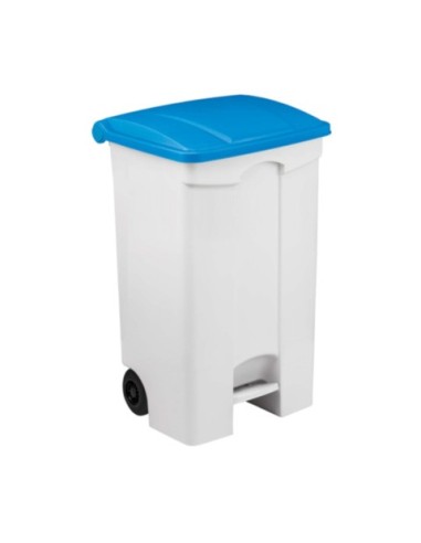 Contenitore mobile a pedale Medial Contitop 90L in PP bianco-blu 115595