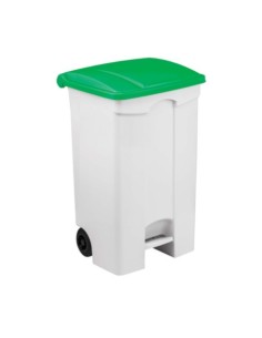Contenitore mobile a pedale Medial Contitop 90L in PP bianco-verde 115598