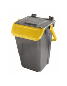 Bidone con sportello a becco in PP Medial Duck 35L grigio-giallo 720116