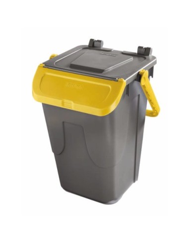 Bidone con sportello a becco in PP Medial Duck 35L grigio-giallo 720116