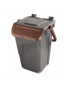 Bidone con sportello a becco in PP Medial Duck 35L grigio-marrone 720119