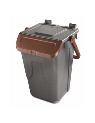 Bidone con sportello a becco in PP Medial Duck 35L grigio-marrone 720119