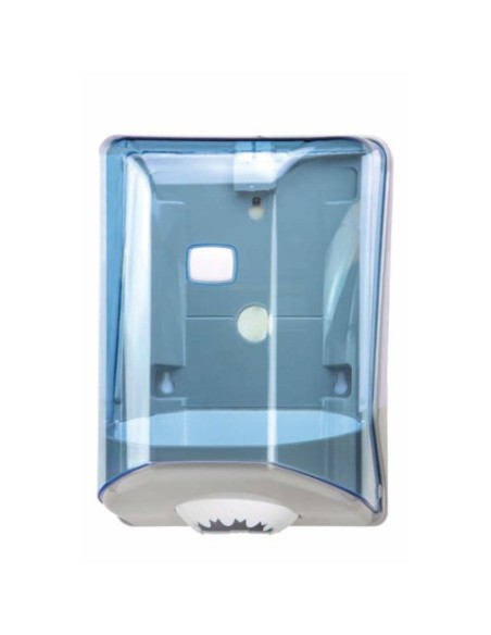 Distributore carta a srotolamento centrale Medial Wave blu trasparente 220x210x310mm - 908124