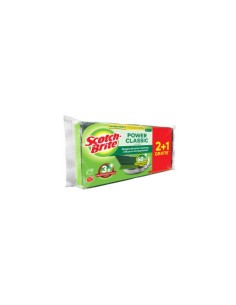 Spugna abrasiva Scotch-Brite® Power Classic antibatterica conf. 2+1 OMAGGIO 24x110x203 mm - 7100316712