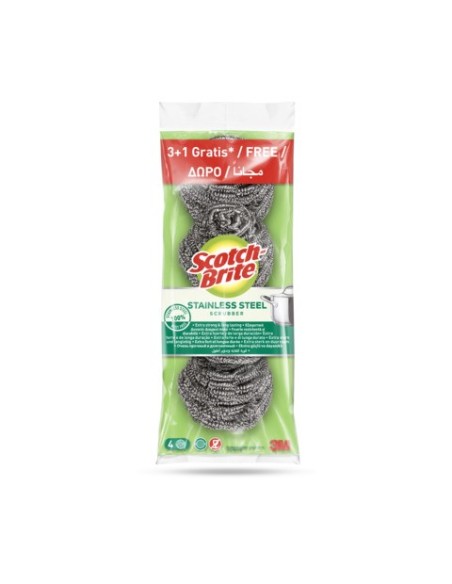 Paglietta in acciaio inossidabile Scotch-Brite® conf. 3+1 OMAGGIO. 37x107x300 mm - 7100252204