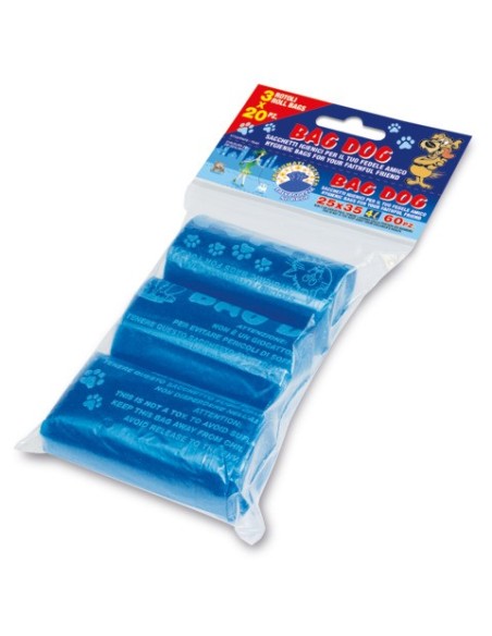 Ricariche rotoli sacchi igienici profumati Peter Pan Plast Bag Dog conf. 3x20 pz 25x35 cm - DOG25RI