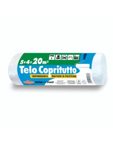 Telo copritutto in rotolo Peter Pan Plast multiuso in HDPE 20 mq COPRI20E
