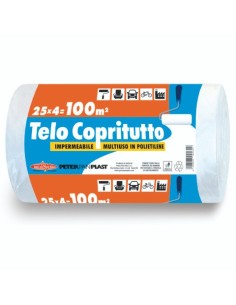Telo copritutto in rotolo Peter Pan Plast multiuso in HDPE 100 mq COPRI100E