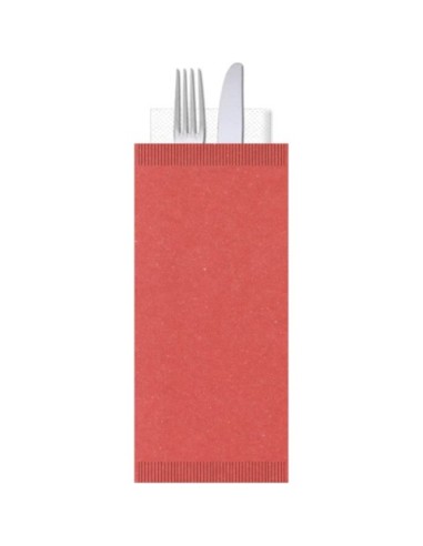 Buste portaposate Ristocart in carta paglia con tovagliolo 2 veli 25x10