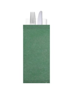 Buste portaposate Ristocart in carta paglia con tovagliolo 2 veli 25x10