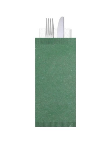 Buste portaposate Ristocart in carta paglia con tovagliolo 2 veli 25x10