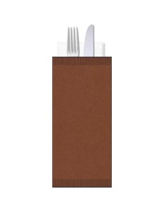 Buste portaposate Ristocart in carta paglia con tovagliolo 2 veli 25x10