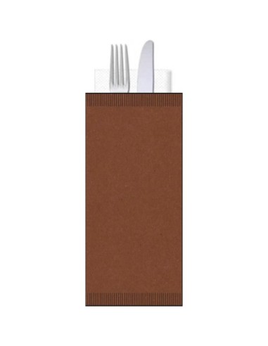 Buste portaposate Ristocart in carta paglia con tovagliolo 2 veli 25x10