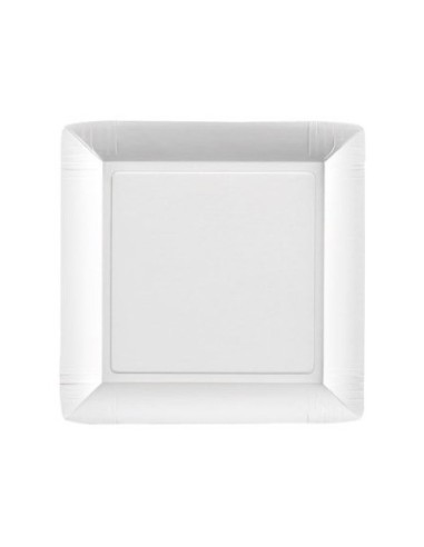 Piatti in cartoncino vergine leggeri Le Nappage Traditional Light nature bianco conf. 50 pz 18x18 cm - 79219