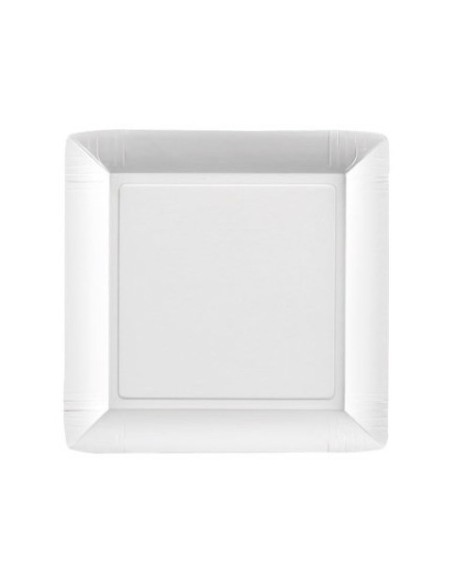 Piatti in cartoncino vergine leggeri Le Nappage Traditional Light nature bianco conf. 50 pz 24x24 cm - 61343LN