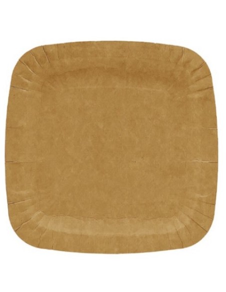 Piatti in cartoncino kraft Ristocart linea Bistrot conf. 50 pz 18x18 cm H1818050