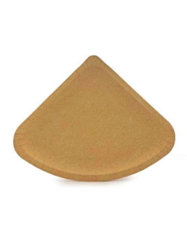 Piatti in cartoncino kraft Ristocart linea Bistrot conf. 50 pz trancio pizza 1/4 - 26x26 cm - H2626050