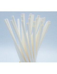 Cannucce in carta biodegradabile bianche Le Nappage conf. 125 pz 6x200 mm 61169