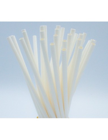 Cannucce in carta biodegradabile bianche Le Nappage conf. 125 pz 6x200 mm 61169