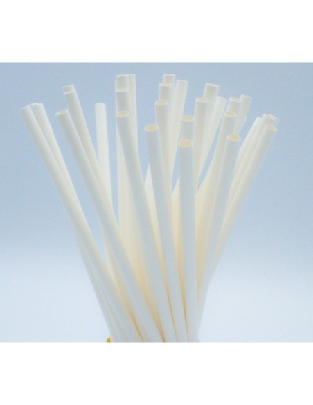 Cannucce in carta biodegradabile bianche Le Nappage conf. 125 pz 6x200 mm 61169