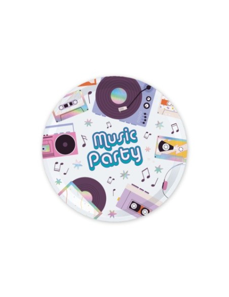 Piatti Big Party a tema Music Party Ø 18 cm - conf. 6 pz - 76562