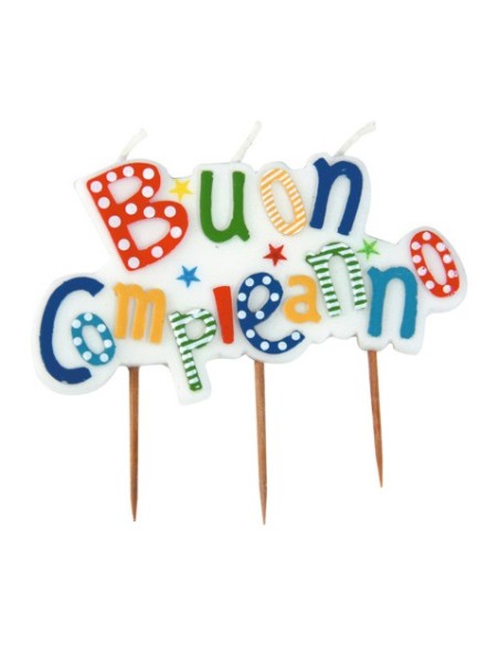 Candeline picks a tema Buon Compleanno 10x7 cm Big Party multicolor 73111