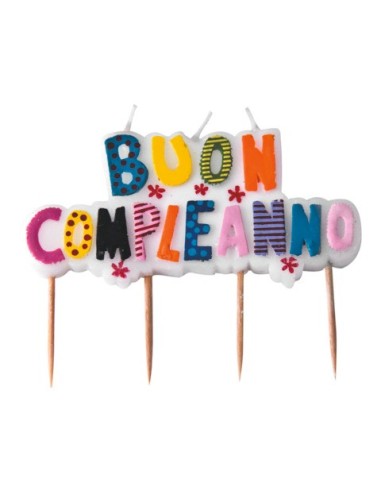 Candeline picks a tema Buon Compleanno 10x7 cm Big Party mix 73103
