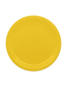 Piatti in carta di pura polpa di cellulosa Ecolor Ø 24 cm - giallo - conf. 25 pz - 74093