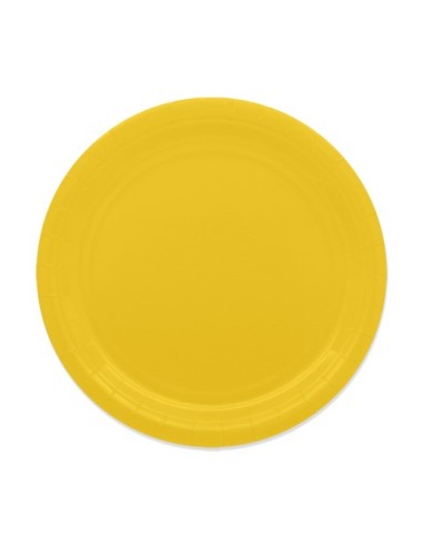 Piatti in carta di pura polpa di cellulosa Ecolor Ø 24 cm - giallo - conf. 25 pz - 74093