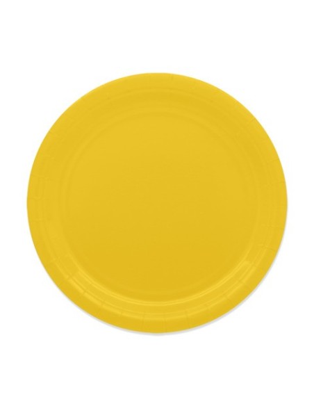 Piatti in carta di pura polpa di cellulosa Ecolor Ø 24 cm - giallo - conf. 25 pz - 74093