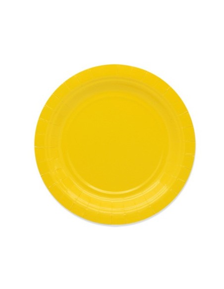 Piatti in carta di pura polpa di cellulosa Ecolor Ø 18 cm - giallo - conf. 25 pz - 74094