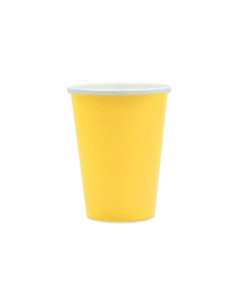 Bicchieri in carta di pura cellulosa Ecolor 250 ml - giallo - conf. 25 pz - 74095