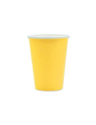Bicchieri in carta di pura cellulosa Ecolor 250 ml - giallo - conf. 25 pz - 74095