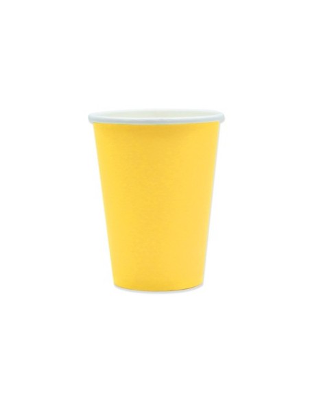 Bicchieri in carta di pura cellulosa Ecolor 250 ml - giallo - conf. 25 pz - 74095