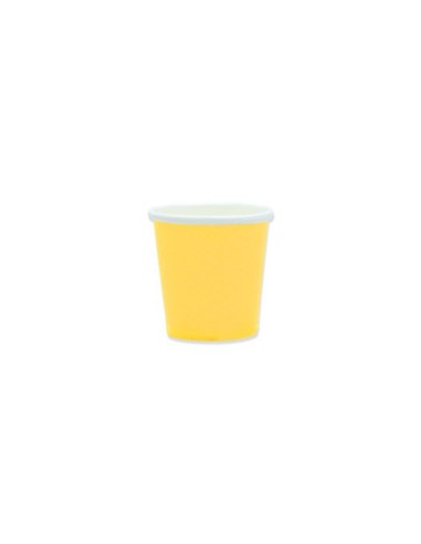 Bicchieri in carta di pura cellulosa Ecolor 80 ml - giallo - conf. 25 pz - 74096