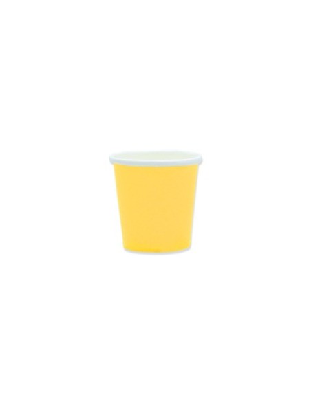 Bicchieri in carta di pura cellulosa Ecolor 80 ml - giallo - conf. 25 pz - 74096